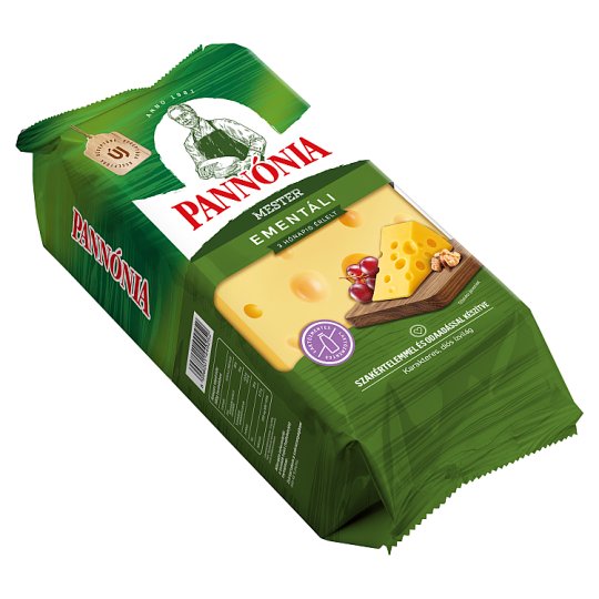 Pannónia Mester Ementáli zsíros, kemény, erjedési lyukas tömbsajt 1 kg