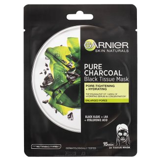 Garnier Skin Naturals Pure Charcoal tisztító és hidratáló maszk tág pórusokra 28 g