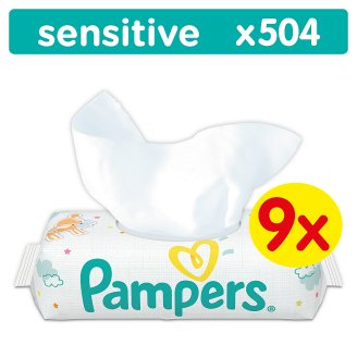 Pampers Sensitive Babatörlőkendő 9x56 darabos kiszerelés