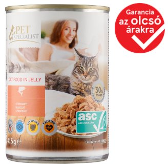 Tesco Pet Specialist teljes értékű állateledel felnőtt macskák számára lazaccal és tőkehallal 415 g