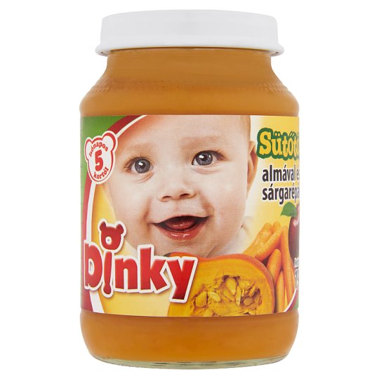 Dinky glutén- és tejszármazékmentes sütőtök almával és sárgarépával bébiétel 5 hónapos kortól 190 g