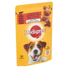 Pedigree teljes értékű nedves marha és máj keverék eledel felnőtt kutyák részére vagdalttal 100 g