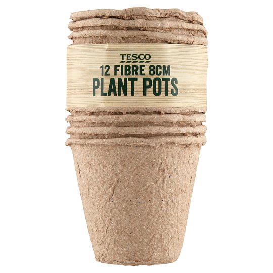 Tesco Fibre Plant Pots 8 cm 12 pcs Tesco Online, Tesco From Home
