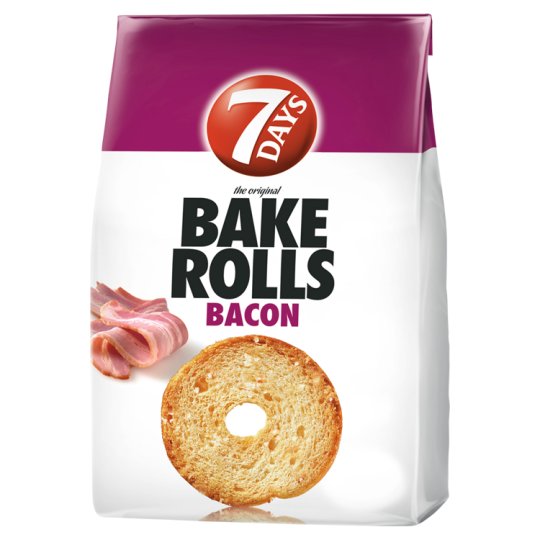 7DAYS Bake Rolls Bread Crisps with Bacon Flavour 80 g