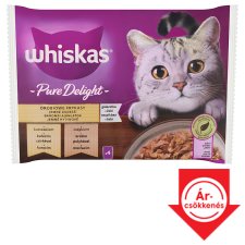 Whiskas Pure Delight teljes értékű nedves eledel felnőtt macskáknak 4 x 85 g (340 g)