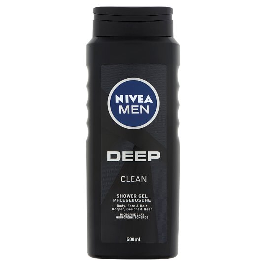 NIVEA MEN Deep Clean tusfürdő tusoláshoz, arc- és hajmosáshoz 500 ml