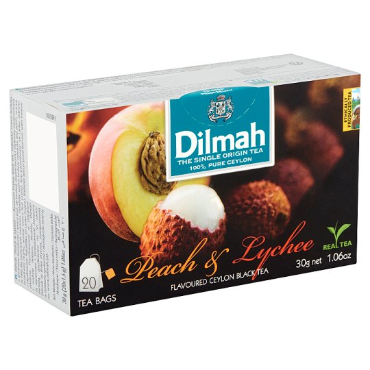Dilmah barack és licsi ízesítésű Ceylon fekete tea 20 filter 30 g