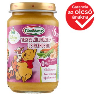 Univer vegyes zöldfőzelék csirkehússal bébiétel 6 hónapos kortól 163 g