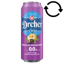 Dreher 24 alkoholmentes világos sör és maracuja- sárgadinnye ízű ital keveréke 0,0% 0,5 l