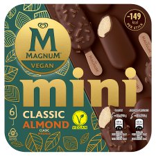 Magnum Mini Classic Vegan Ice Cream & Almond Vegan Ice Cream with Almond Pieces 6 x 55 ml (330 ml)