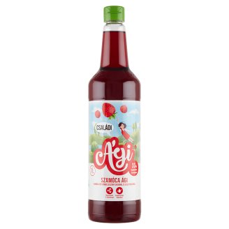Ági Szamóca Ági vegyes gyümölcsszörp szamóca ízzel, cukorral és édesítőszerrel 1 l
