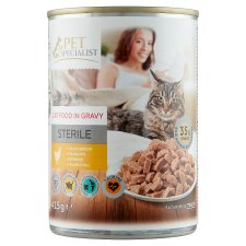 Pet Specialist Complete Pet Food for Adult Sterilized Cats with Chicken 415 g