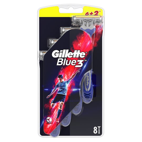 Gillette Blue3 Football Eldobható Férfi Borotva 6+2 darab