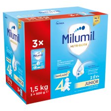 Milumil Nutri-Biotik 4 Junior vaníliaízű tejalapú italpor 2 év+ 3 x 500 g (1,5 kg)