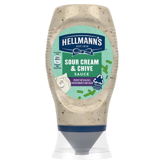 Hellmanns Sour Cream And Chive Sauce 247 G Tesco Online Tesco From Home Tesco Doboz Webshop 9562