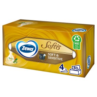Zewa Softis Soft & Sensitive illatmentes dobozos papír zsebkendő 4 rétegű 80 db
