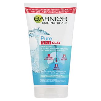 Garnier Skin Naturals Pure 3 in 1 arctisztító gél, arcradír és maszk vegyes és zsíros bőrre 150 ml