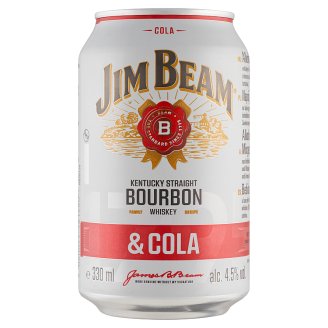 Jim Beam Bourbon Whiskey & Cola alkoholos üdítőital 4,6% 330 ml