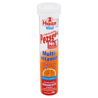 Haas Vital Multivitamin narancsízű étrend-kiegészítő pezsgőtabletta 80 g