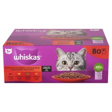 Whiskas 1+ Classic Selection Complete Wet Food for Adult Cats 80 x 85 g (6,80 kg)