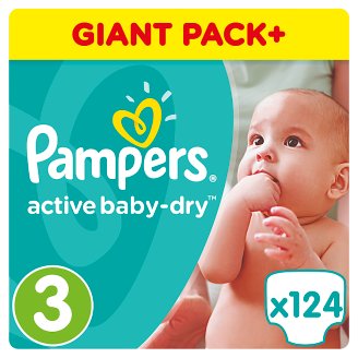 Pampers Active Baby-Dry Pelenka 3-as (Midi), 124 Darabos Kiszerelés