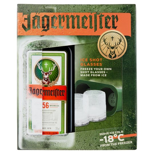 ägermeister Herb Liqueur in Gift Pack with Ice Shot Glasses Maker 35 0