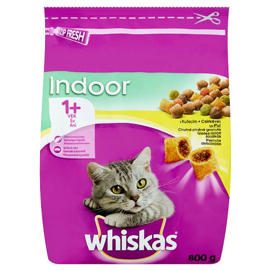 Whiskas Indoor Dry Pet Food for Cats with Chicken 800 g Tesco Online