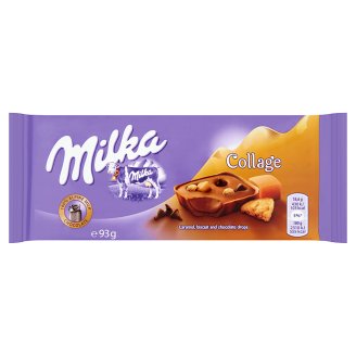 Milka Collage desszert alpesi csokoládéval, kekszdarabkákkal & enyhén sós karamelldarabkákkal 93 g