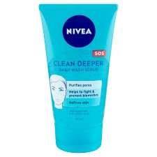 NIVEA Clean Deeper radírozó arclemosó zsíros, problémás bőrre 150 ml