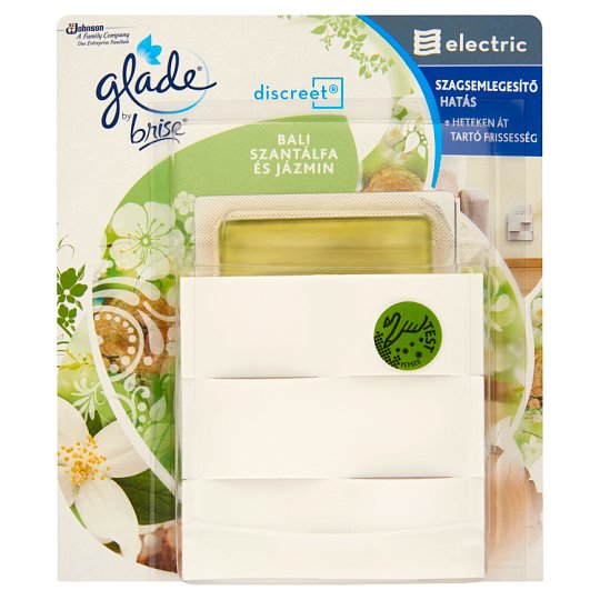 Glade by Brise Discreet Electric Bali Szantálfa és Jázmin elektromos zselés légfrissítő készülék 8 g