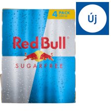 Red Bull Sugarfree magas koffeintartalmú szénsavas energiaital édesítőszerekkel 4 x 250 ml