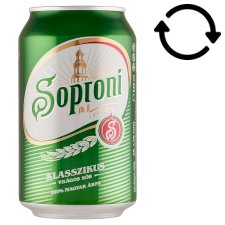 Soproni Klasszikus világos sör 4,5% 330 ml 