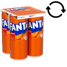 Fanta Carbonated Orange Flavoured Soft Drink 4 x 330 ml