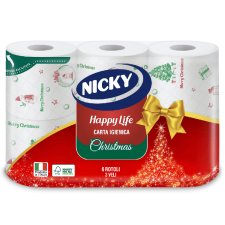 Nicky Happy Life karácsonyi toalettpapír 3 rétegű 6 tekercs