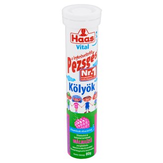 Haas Vital Kölyök málnaízű étrend-kiegészítő pezsgőtabletta 80 g