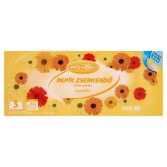 Springforce Kamilla papír zsebkendő 3 rétegű 100 db