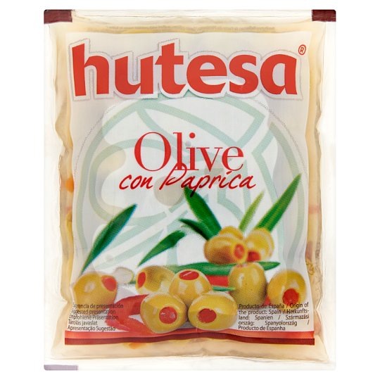 Hutesa Green Olives Stuffed with Pepper Paste in Brine 180 g Tesco