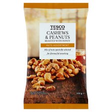 Tesco Roasted Cashews & Peanuts with Honey 200 g