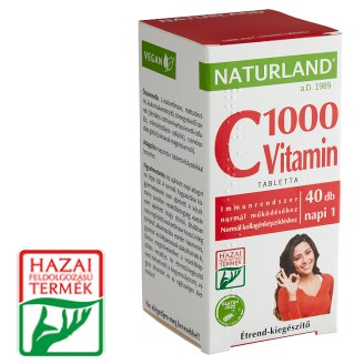 Naturland Premium 1000 mg C-vitamin étrend-kiegészítő tabletta 40 db 53,04 g