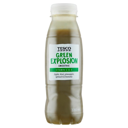 Tesco Green Explosion Smoothie Mixed Fruit Drink from Juices 330 ml