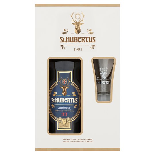 St. Hubertus 33 gyógynövénylikőr + 1 db pohár 33% 0,7 l