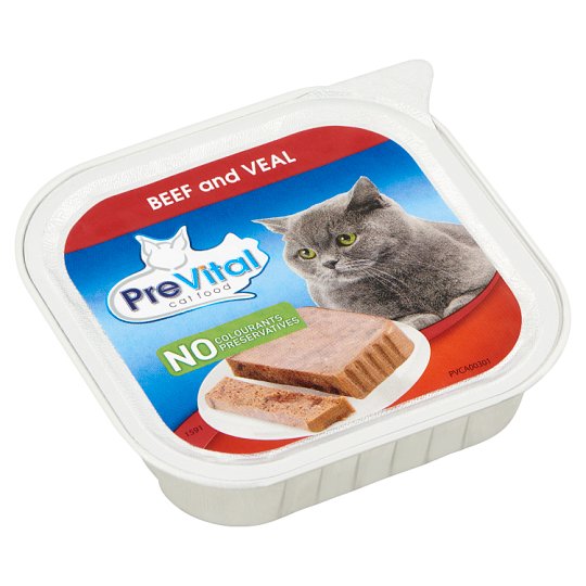 PreVital Alutray Complete Pet Food for Adult Cats with Beef and Veal