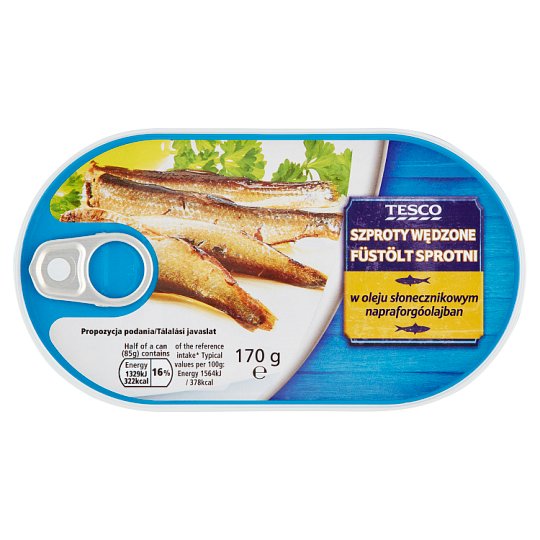 Tesco füstölt sprotni napraforgóolajban 170 g
