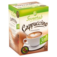 Sweetab Cappuccino 3 in 1 azonnal oldódó kávéspecialitás fruktózzal 10 db 100 g