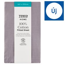 Tesco Home Dark Grey Fitted Sheet 160 x 200 cm