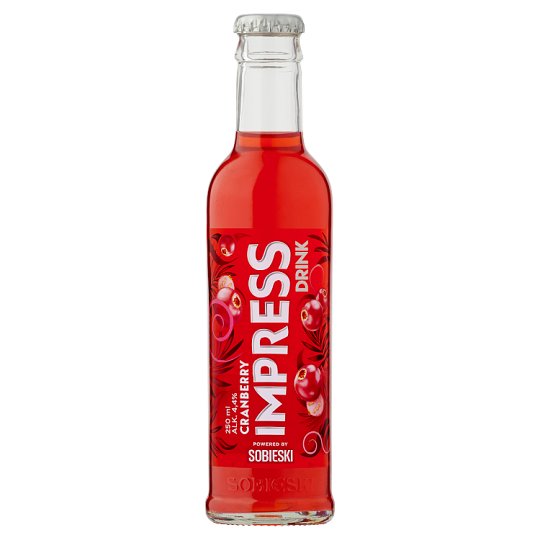 Sobieski Impress vörösáfonya ízű alkoholos üdítőital 4,4% 0,25 l