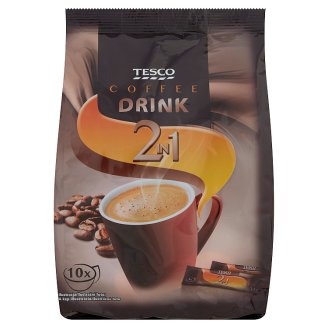 Tesco 2 az 1-ben azonnal oldódó italpor krémporral és kávékivonattal 10 x 14 g