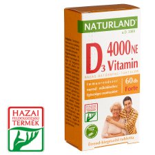 Naturland Vitalstar D-vitamin 4000 NE forte étrend-kiegészítő tabletta 60 db 11,01 g
