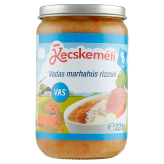 Kecskeméti glutén- és tejszármazékmentes vadas marhahús rizzsel bébiétel 8 hónapos kortól 220 g