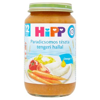 HiPP paradicsomos tészta tengeri hallal bébiétel 12 hónapos kortól 220 g
